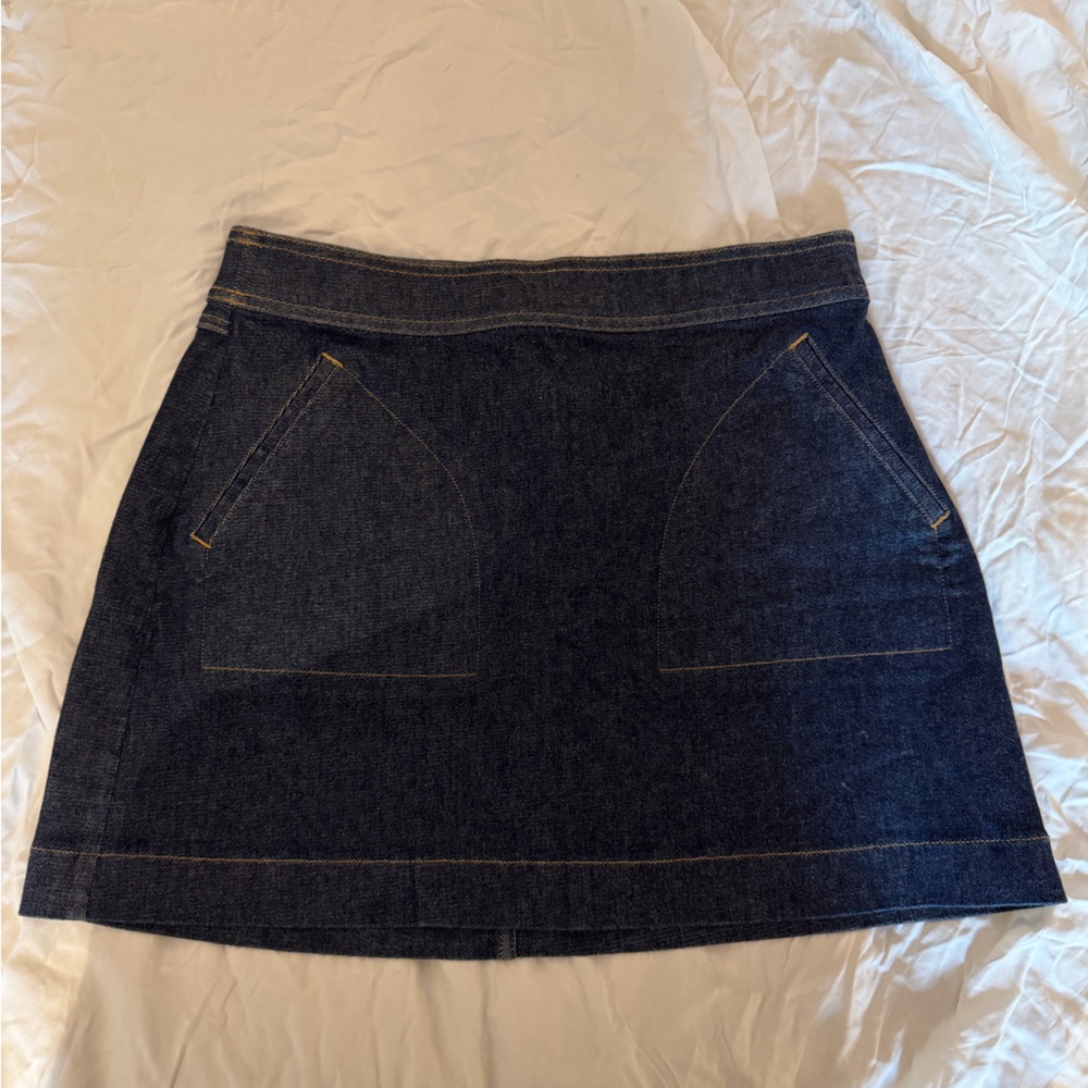 SPANX Dark Blue Denim Skirt